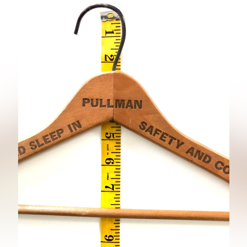 Vintage Pullman Railroad train Car Clothes Hanger with tag line. - Picture 3 of 13